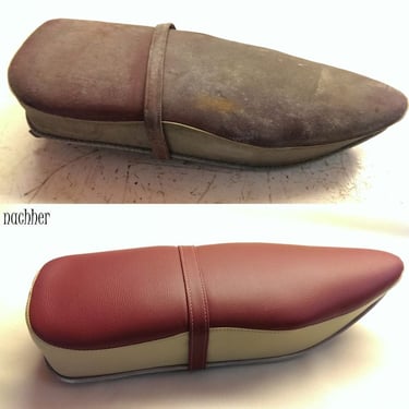 Mopedsitzbank Vorher Nachher Bild neues Polster