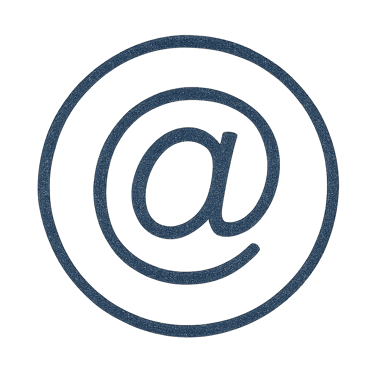 Hand-drawn sketch-style @ symbol representing email contact
