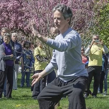 Instructor demonstrating a Chen style tai chi posture