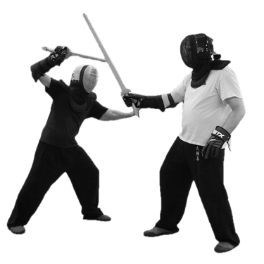 Two instructors lin half speed sparring with the Jian
