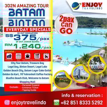 tour operator for 3d2n batam tour, bintan tour, kepri tour, snorkeling, treasure bay, cheap tour
