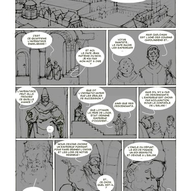 Bandes dessinées, storyboard, crayonnés