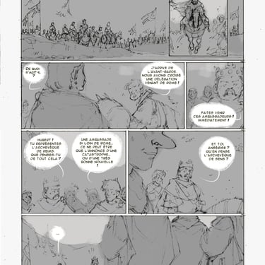 Bandes dessinées, storyboard, carolingiens