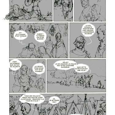 Bandes dessinées, storyboard, crayonnés