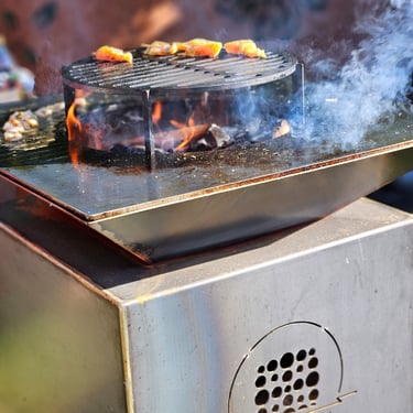Cortenstaal bbq, vuur en staal; 