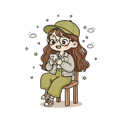 cute girl playing phone