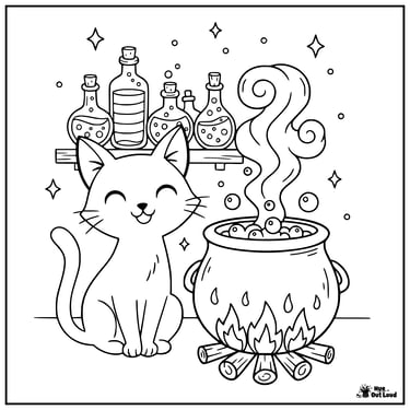 halloween cat coloring page