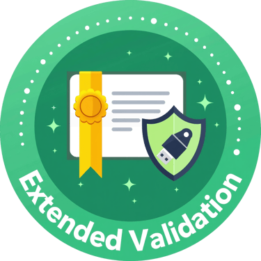 a badge with a credit card