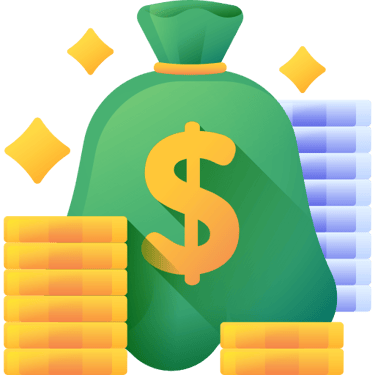a money bag with a dollar sign and a dollar sign