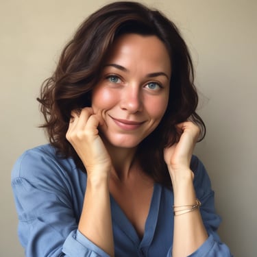 woman wearing black crew-neck shirt