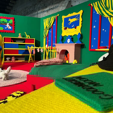 View from the nightstand in Goodnight Moon - A Fiber Tale, an installation by Dundee & Lee artists Emilie Odeile & Ken Chapin