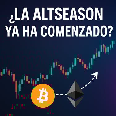 Gráfico con Ethereum y altcoins subiendo mientras Bitcoin se mantiene lateral