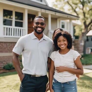 A multi-story residential building with a modern design, featuring teal and white exterior walls. The structure includes numerous windows and a slightly recessed entrance with a small overhang. In front of the building, there is a designated parking space for people with disabilities, indicated by yellow markings on the pavement. Lush greenery and a large tree are present on the left side, adding a natural element to the urban setting. The overall scene appears quiet and empty, with no visible people or vehicles.