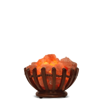 Large rectangular Himalayan pink salt slab on iron holder