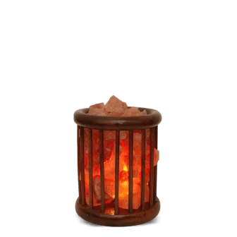 Large rectangular Himalayan pink salt slab on iron holder