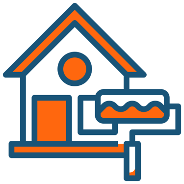 house with paint brush