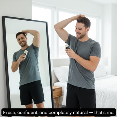 a white male apply Back2naturalness Tallow Natural Deodorant