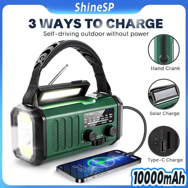 Lanterna de Rádio Solar Portátil