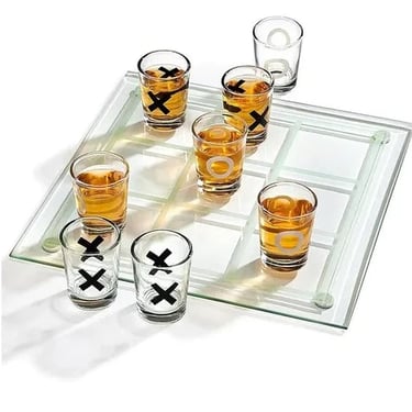 Tabuleiro adulto Jogo da Velha Drink para festas e encontros.