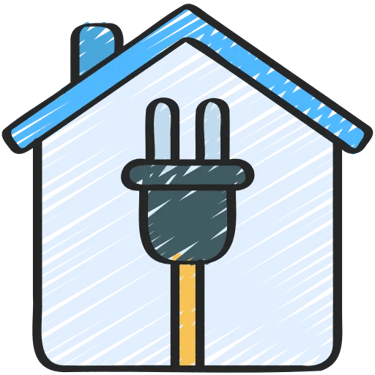 Icône maison avec borne de recharge pour usage personnel