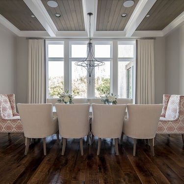 custom inverted pleat drapery curtain panels with gray accent band on leading edge kasmir fabric custom hardware