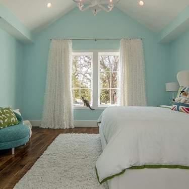 Custom Frilly Girls Room Drapery, French Pleated Lined and interlined on custom hardware
