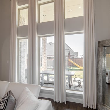 Custom Grommet Drapery curtains Custom Acrylic hardware.