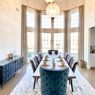 Extra Long Dining Room Drapery curtains French Pleat custom hardware