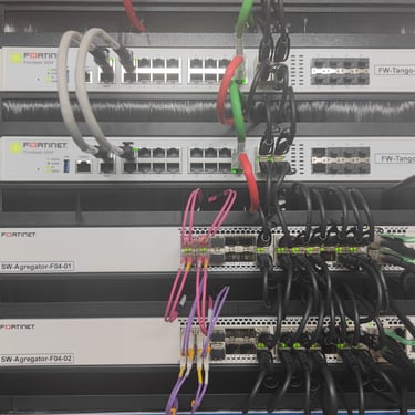 Tango.me Server Room - Front Fortigate clister