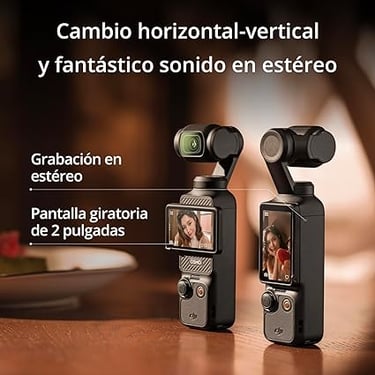 Osmo Pocket 3, cámara con CMOS 1'' y 4K/120 fps, estabilización en 3 Ejes, Seguimiento de Caras/Obje