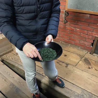 Tencha and an old tea roaster in Kyoto