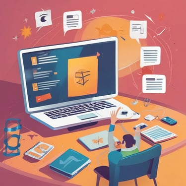 A colorful outdoor advertisement features animated characters, including cowboys, astronauts, and various toys. The sign is decorated with vibrant graphics, and there are lush green plants and a walkway near it.