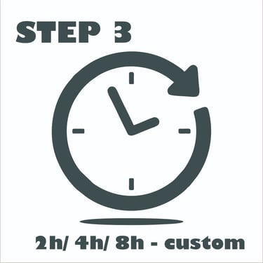 a clock with the words step 3 in the middle of it