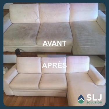 Nettoyage canapé tissu avant après à Grenoble – SLJ Solution