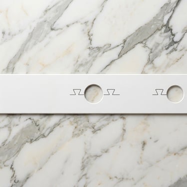 A standard faucet mat P/N 004 in white.