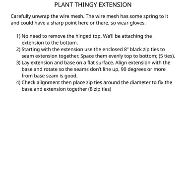 Extension assembly instructions