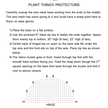 Plant Thingy Protector instructions. 