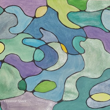 neurographic art cool colours