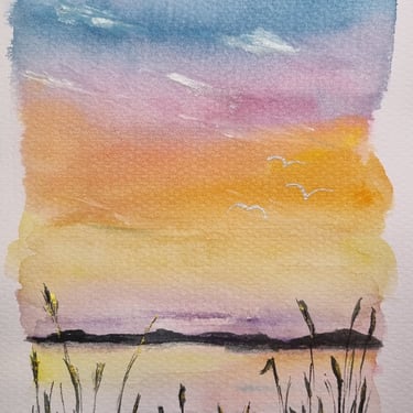 pictureup watercolour sunset painting