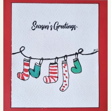 watercolour christmas cards pictureup stockings