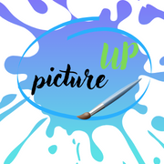 logo pictureup creative space blue colour scotch