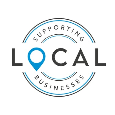 supporting local business logo black blue
