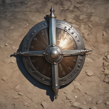 Shield on the floor.