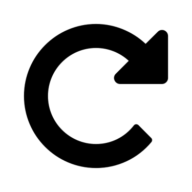 Stylized arrow forming an almost complete circle, representing an ongoing process