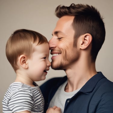 A happy child engaged with colorful educational materials.