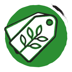 icoon in groen met zwart-wit van twee prijstags