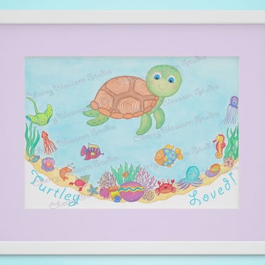 sea-turtle-wall-art-with-cute-turtle-for-sea-themed-nursery;