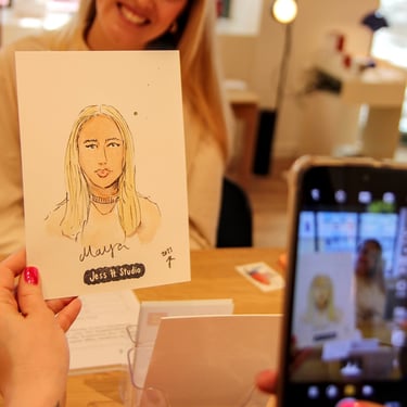 Live-zeichnen buchen Schnellportrait für Firmenveranstaltungen, Fashion und Beauty Events Firmenfeiern zur Kundenbindung