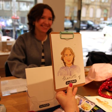 Live-zeichnen buchen Schnellportrait für Firmenveranstaltungen, Fashion und Beauty Events Firmenfeiern zur Kundenbindung