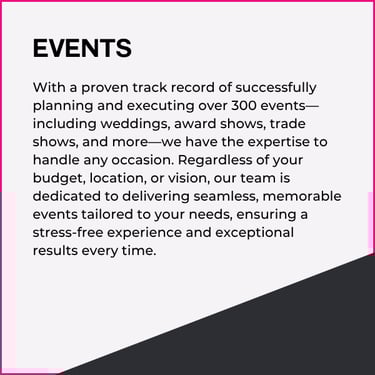 Frankly Communications specializes in Event planning with over 300 successful events executed